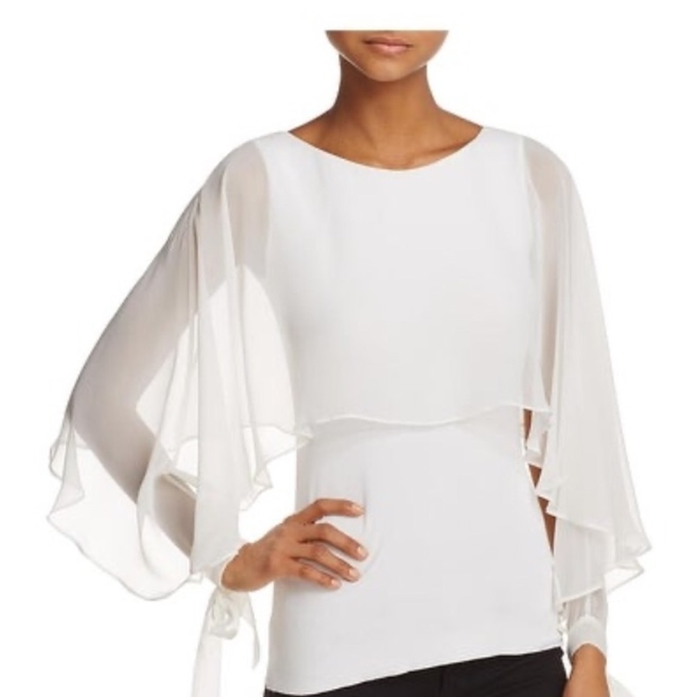 NWT Bailey 44 White Allonge Chiffon Tee Top - S
